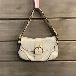 NWOT Coach White and Gold Shoulder Bag